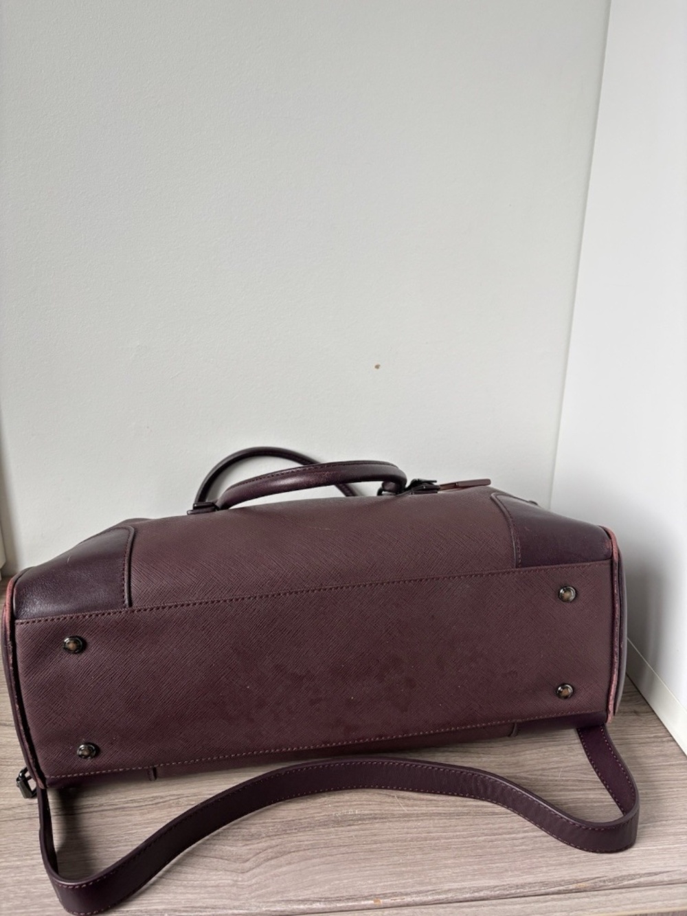 Tumi Villa Purple Leather Handbag Tote Bag Laptop Travel Purse 73126 Authentic❤️ - Picture 10 of 16